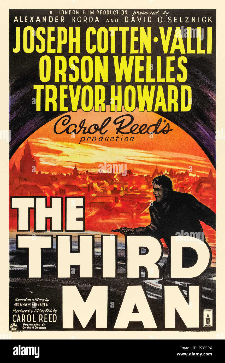 Le Troisième homme (1949) réalisé par Carol Reed et avec Orson Welles, Joseph Cotten et Alida Valli. Classic British noir situé dans vienne d'après-guerre, Harry Lime, coucous et Anton Karas cithare score. Banque D'Images