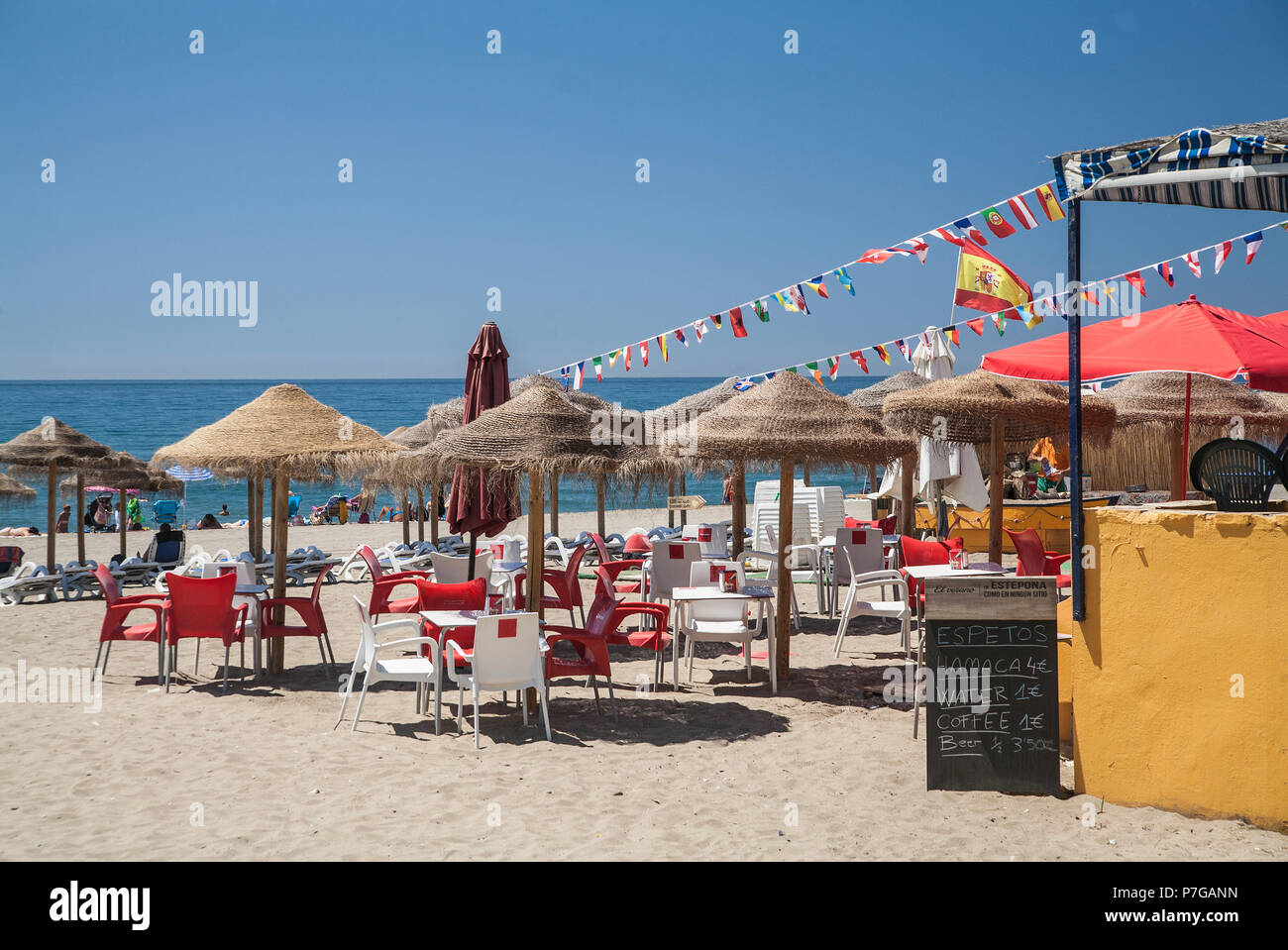 La plage de la Rada à Estepona,Espagne, Banque D'Images