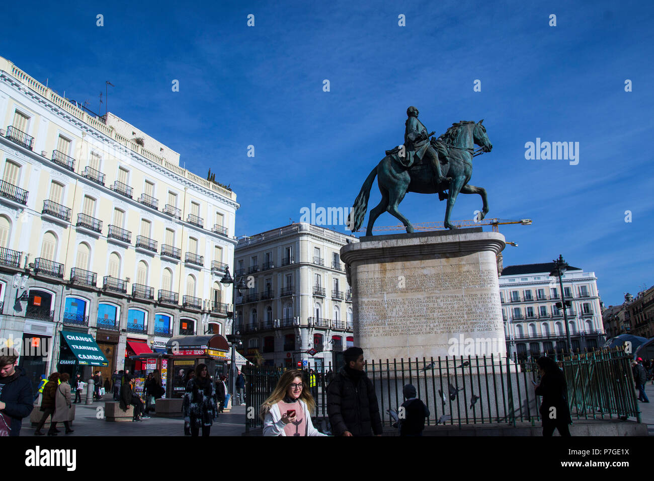 Plaza Puerta del Sol, Madrid, Espagne. Banque D'Images