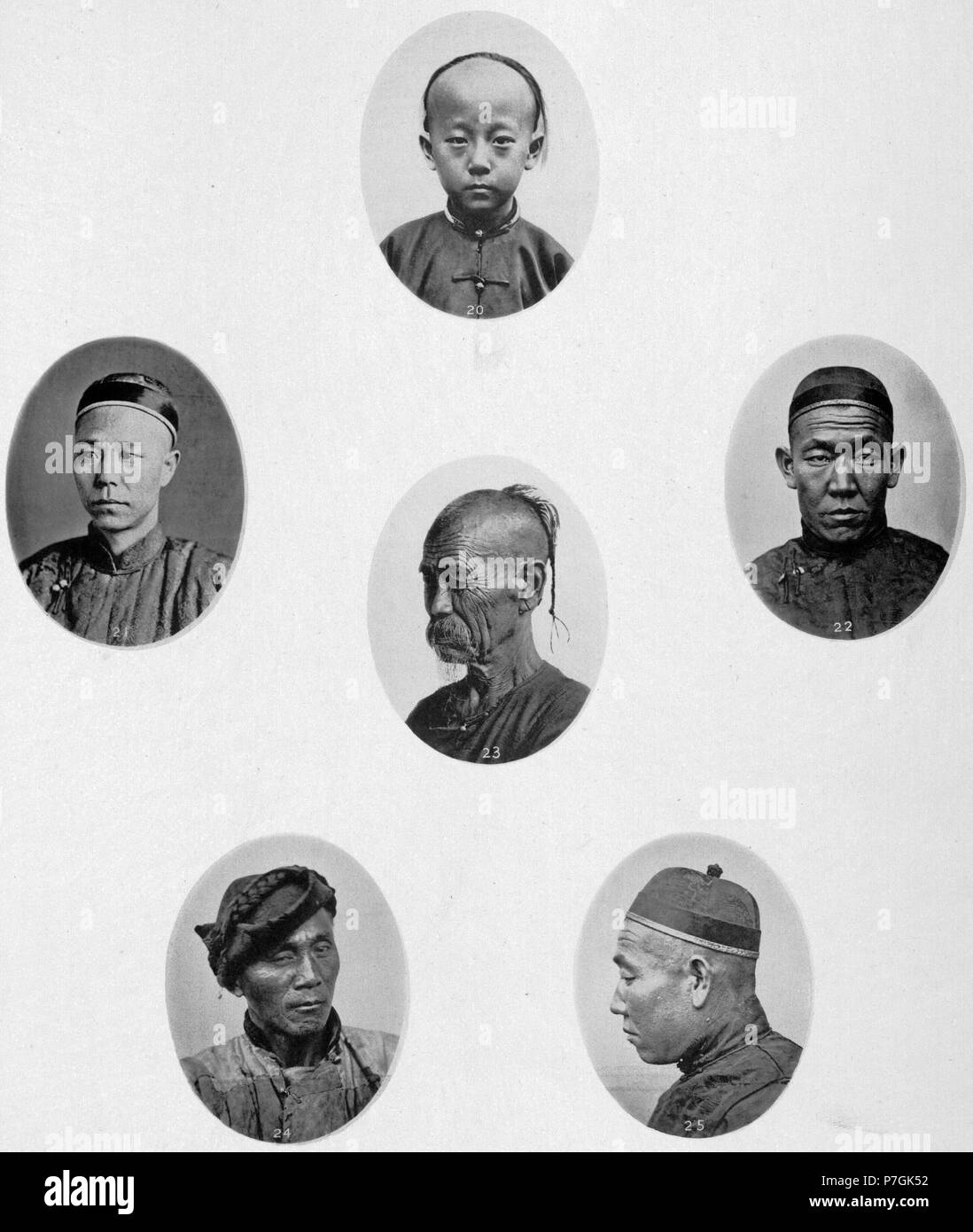 Anglais : photographie de John Thomson. Voir détail sur le lien ci-dessous. Avant 1898 257 HOMMES CHEFS, chinois et mongols Banque D'Images