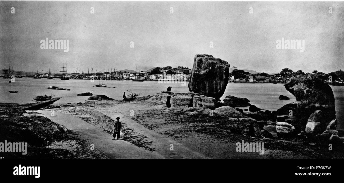 Anglais : photographie de John Thomson. Voir détail sur le lien ci-dessous. avant 1898 20 port d'Amoy Banque D'Images