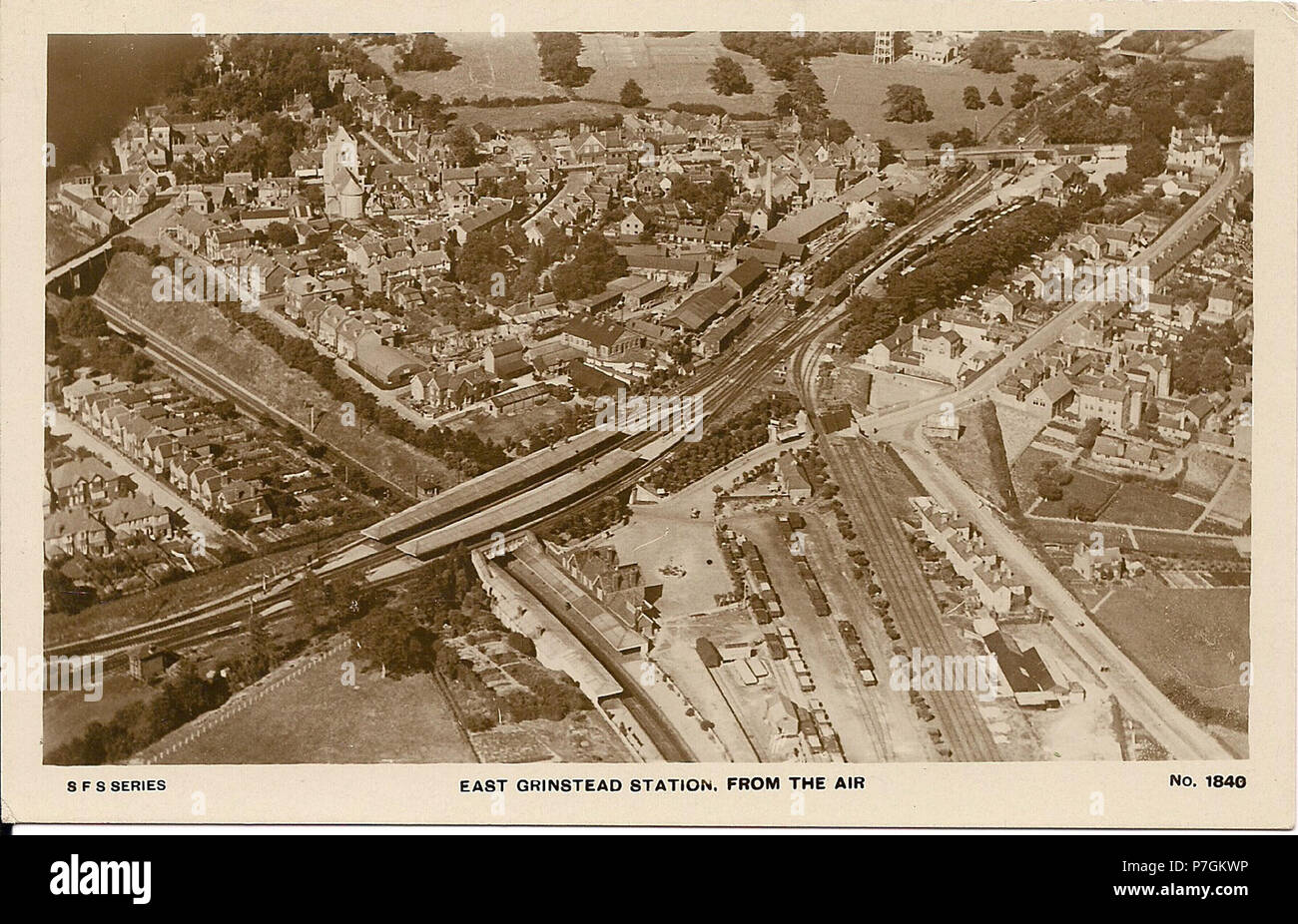 La gare East Grinstead . Années 1920, 141 East Grinstead gare (vue aérienne) Banque D'Images