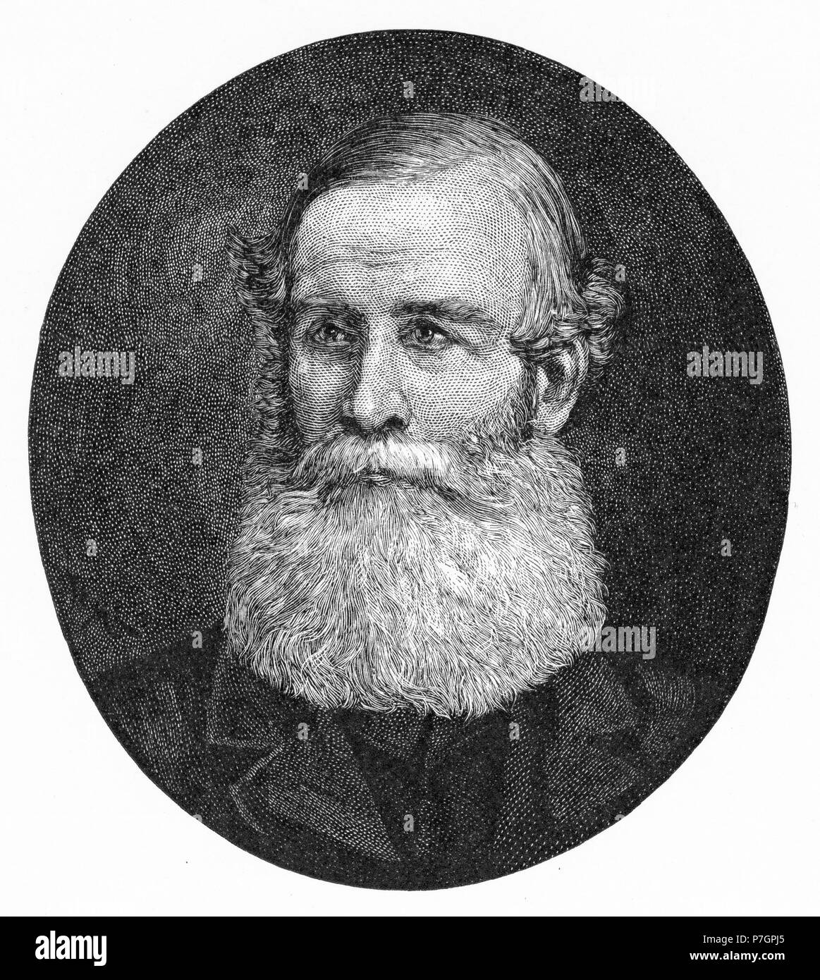 Gravure de Patrick Leslie (1815-79) Pionnier de l'Écossais Darling Downs, Queensland, Australie. À partir de l'Atlas pittoresque d'Australasie Vol 2, 1886 Banque D'Images
