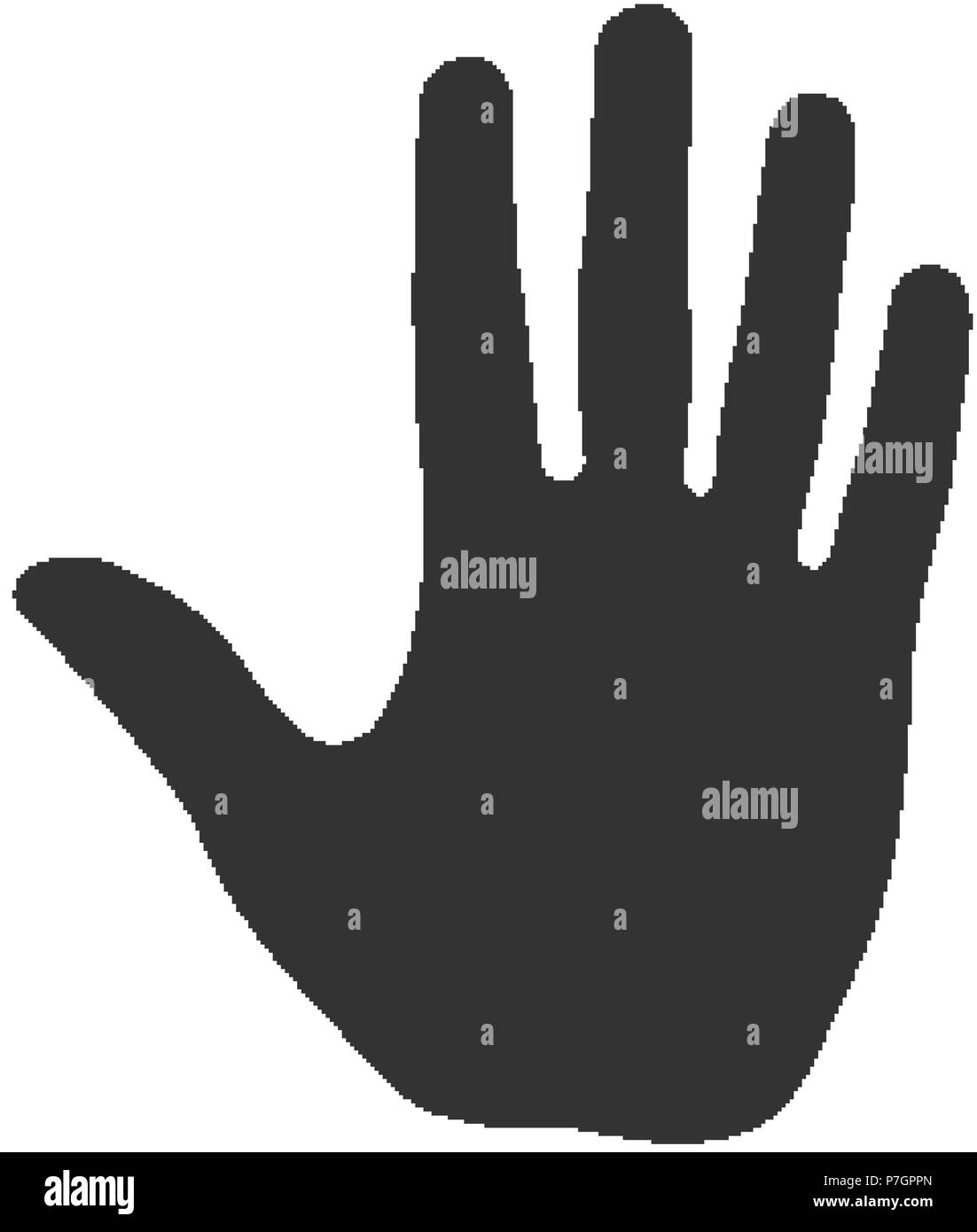 Ouvrir les droits de l'illustration de palm. Symbole High Five isolé sur fond blanc Illustration de Vecteur