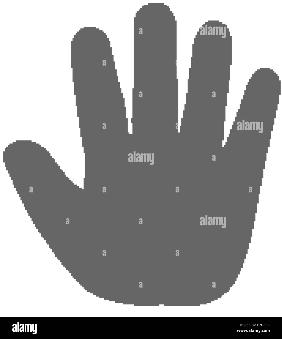 Ouvrez Palm bébé icône main. Symbole de la paume du nourrisson. Haut enfant icône cinq illustration. Illustration de Vecteur