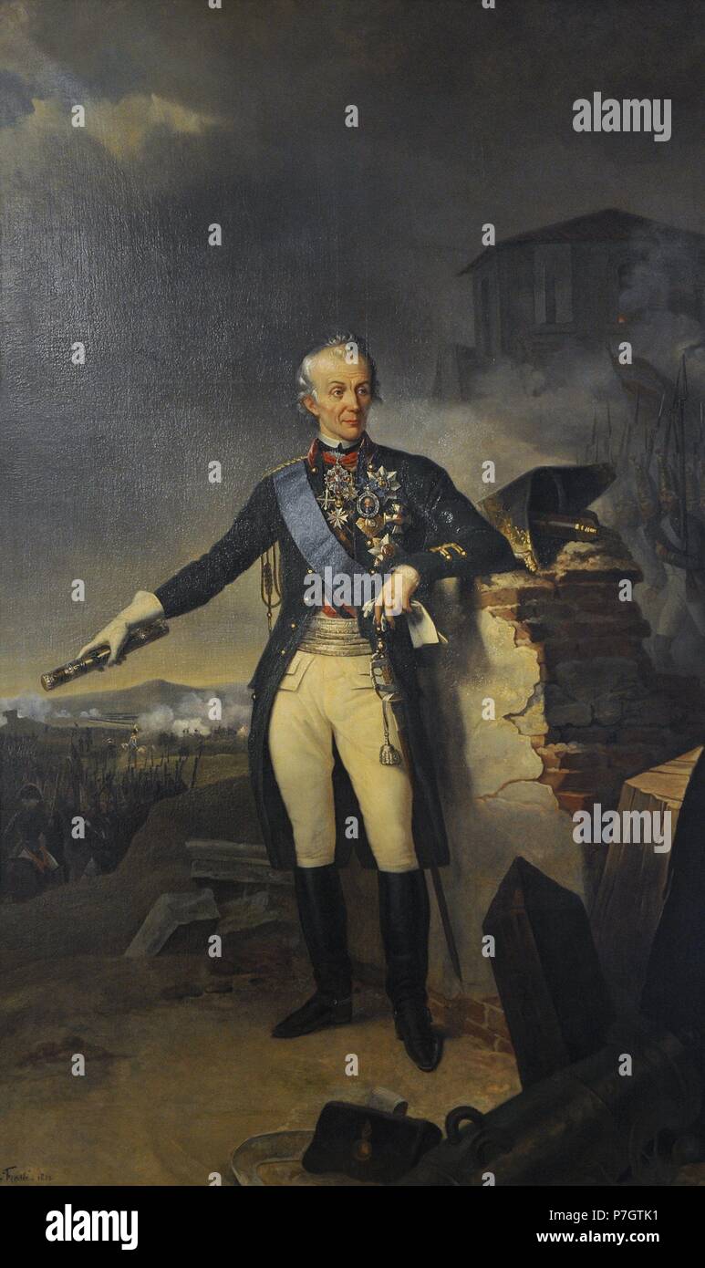 Alexander Suvorov (1729-1800). Militaire russe, Prince d'Italie. Portrait par Nicolas-Sebastien Froste (1790-1856). Le Musée de l'Ermitage. Saint Petersburg. La Russie. Banque D'Images