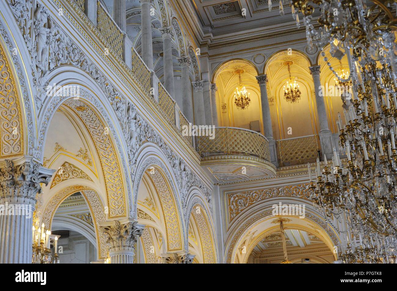 Le Musée de l'Ermitage. La salle du pavillon. L'intérieur. Détail. Saint Petersburg. La Russie. Banque D'Images