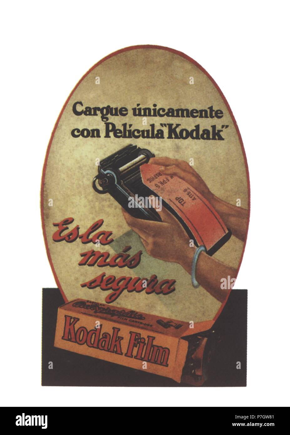 Publicidad. Película Kodak. Cartel de 1930. Facsímil de 1960. Banque D'Images