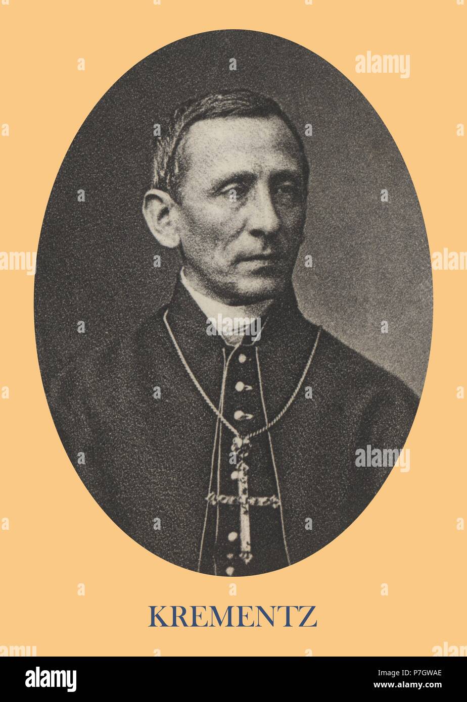 Philipp Krementz (1819-1899), obispo de Ermland, Prusia Oriental. Participó en el Concilio Vaticano I. La gravure de 1871. Banque D'Images