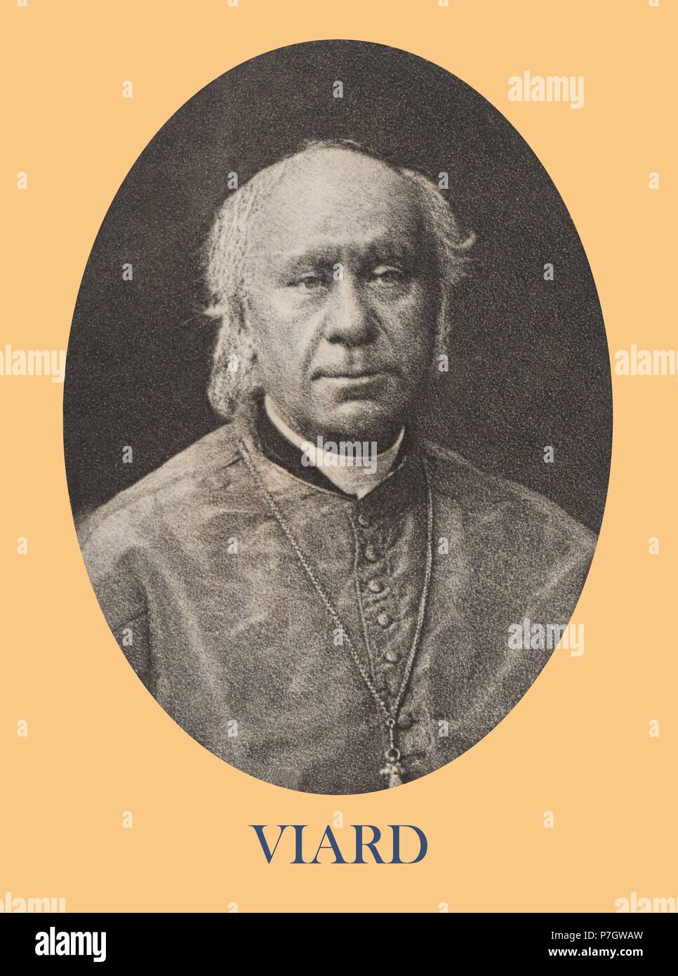 Philippe-Joseph Viard (1809-1872), obispo de Wellington, Nueva Zelanda. Participó en el Concilio Vaticano I. La gravure de 1871. Banque D'Images