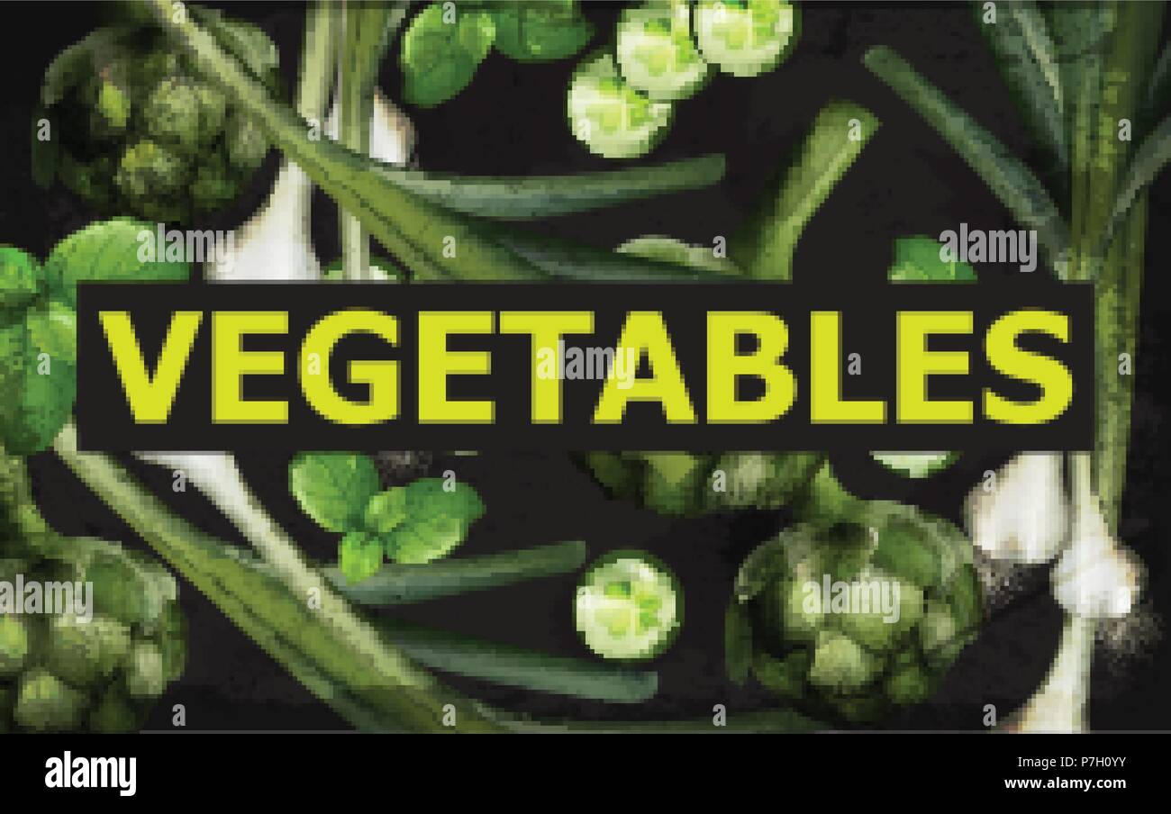 Vecteur de fond de légumes. Veggie vert illustration organique Illustration de Vecteur