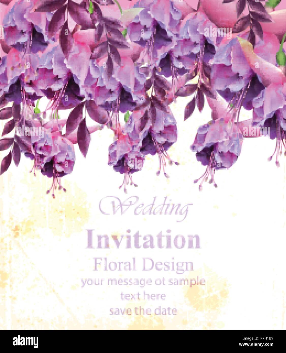 Banniere Floral Vintage Ou D Une Carte De Vœux Anniversaire Ou D Invitation De Mariage Avec Decor Botanique Image Vectorielle Stock Alamy