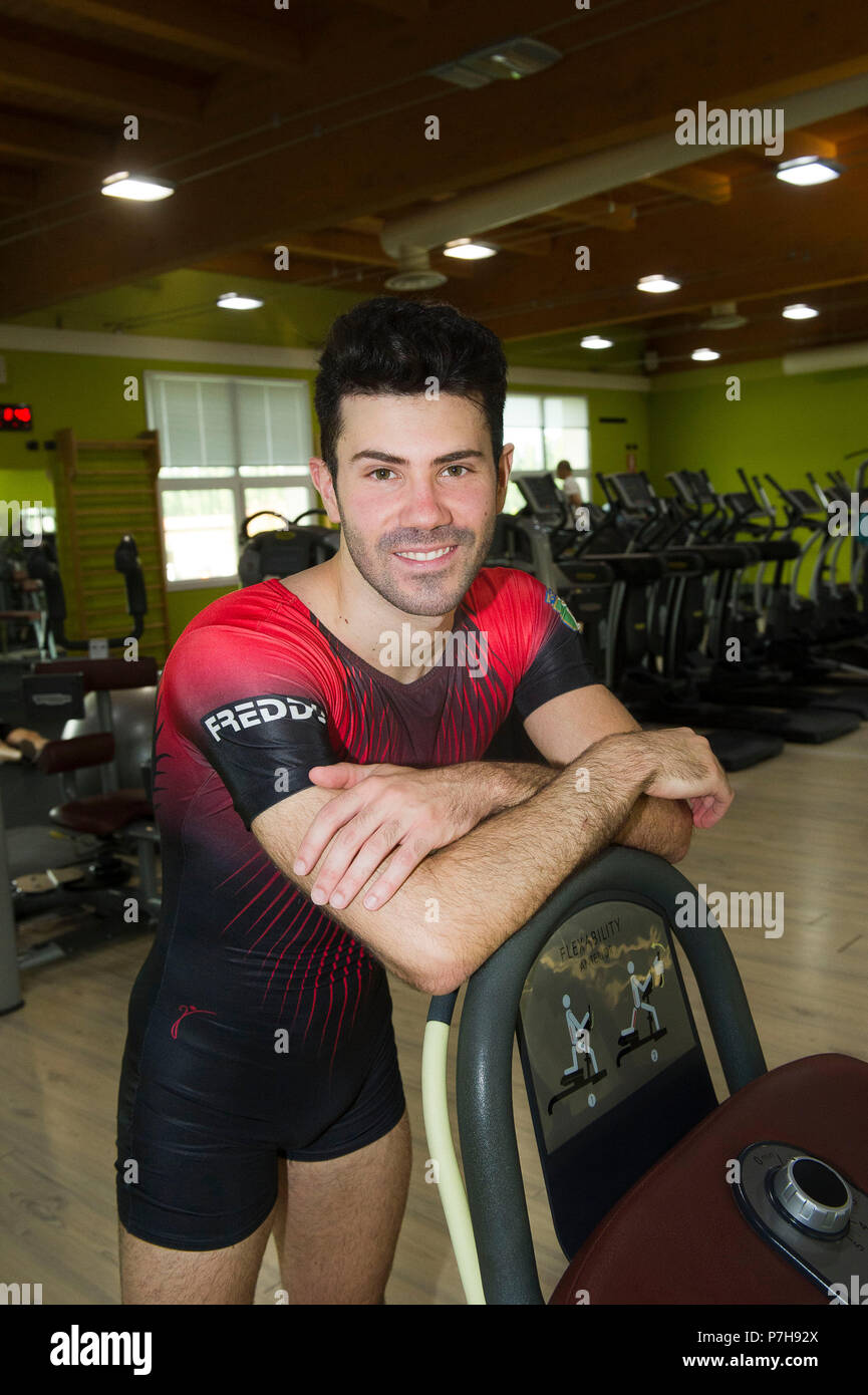 Vimercate - gymnastique aérobique, - Davide Donati (Fusion aérobie) ont remporté le titre de champion du monde de gymnastique aérobique à Guimares au Portugal 1 Banque D'Images