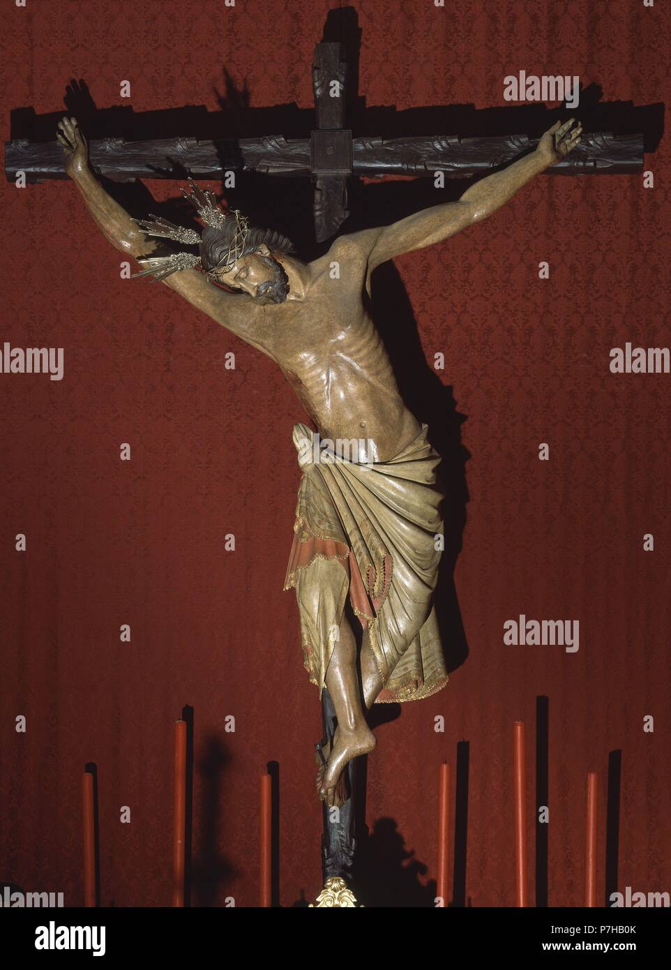 CRISTO DE SAN PEDRO - SIGLO XIV. Emplacement : MARIENKIRCHE, Sanlucar la Mayor, Séville, ESPAGNE. Banque D'Images