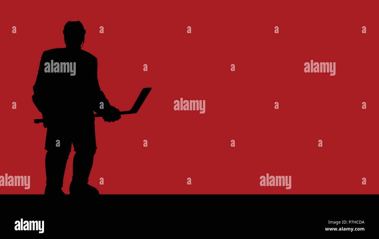 Le joueur de hockey Silhouette Background Illustration de Vecteur