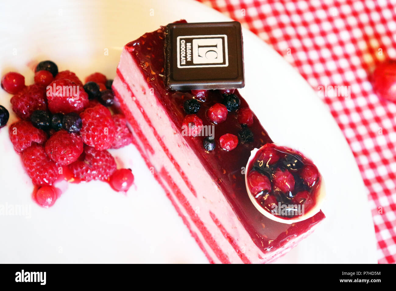 Gâteau au chocolat framboise Banque D'Images