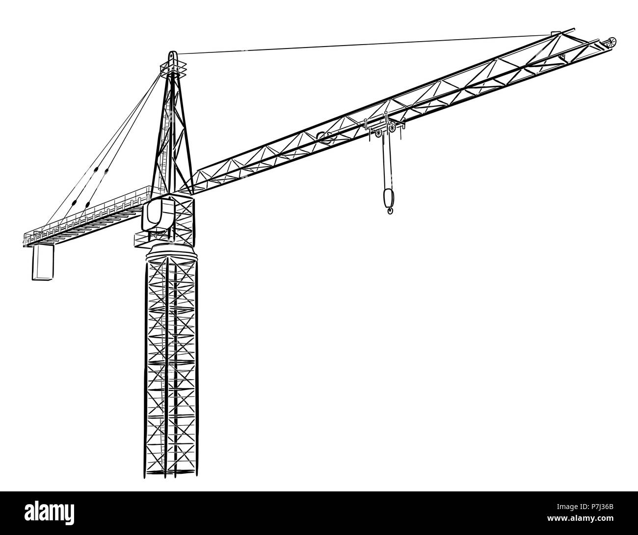 Grue de construction de la tour. Illustration de Vecteur