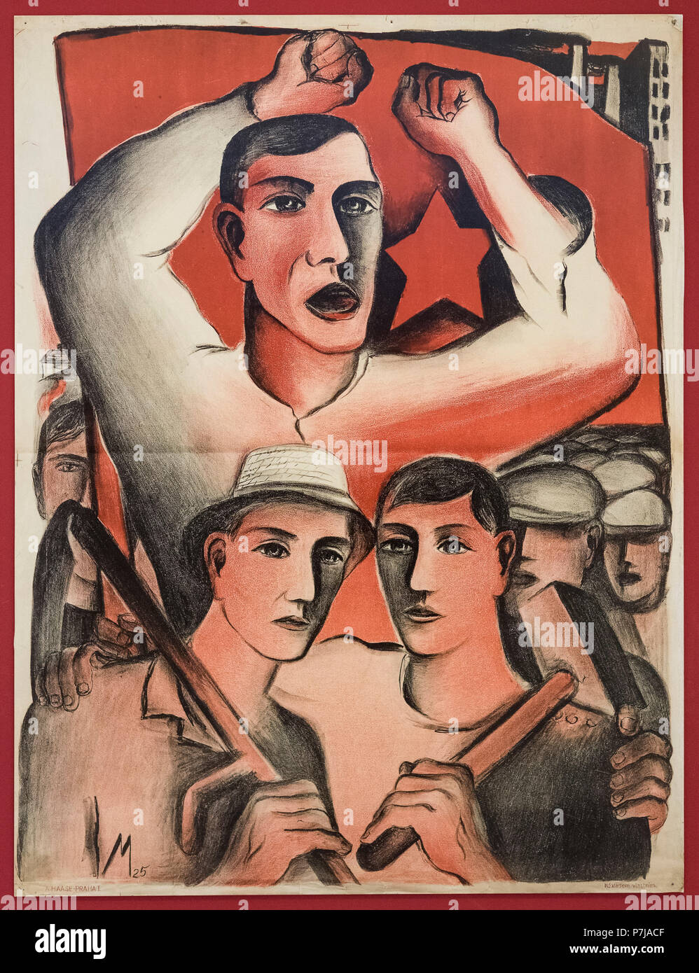 Affiche électorale du parti communiste de la Tchécoslovaquie, 1925. Galerie Nationale à Prague (Národní galerie v Praze). Lithographie, imprimé par A. Haas Banque D'Images