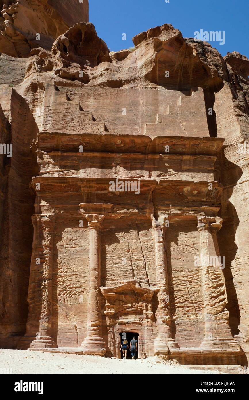 Petra. Enclave archéologique importante en Jordanie. Nabateo Capital del Antiguo reino. Banque D'Images