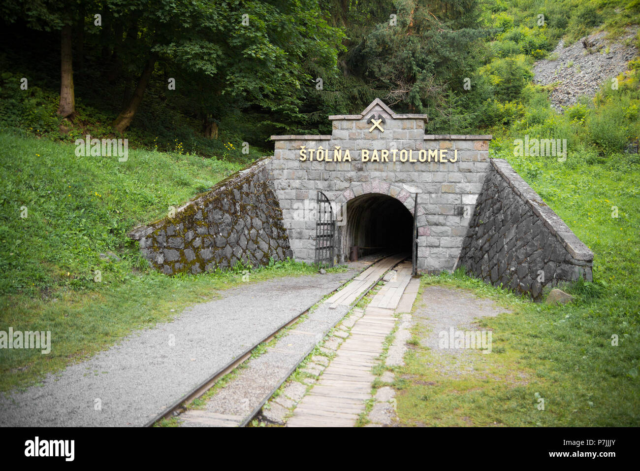 Entrée dans la vieille mine Banque D'Images