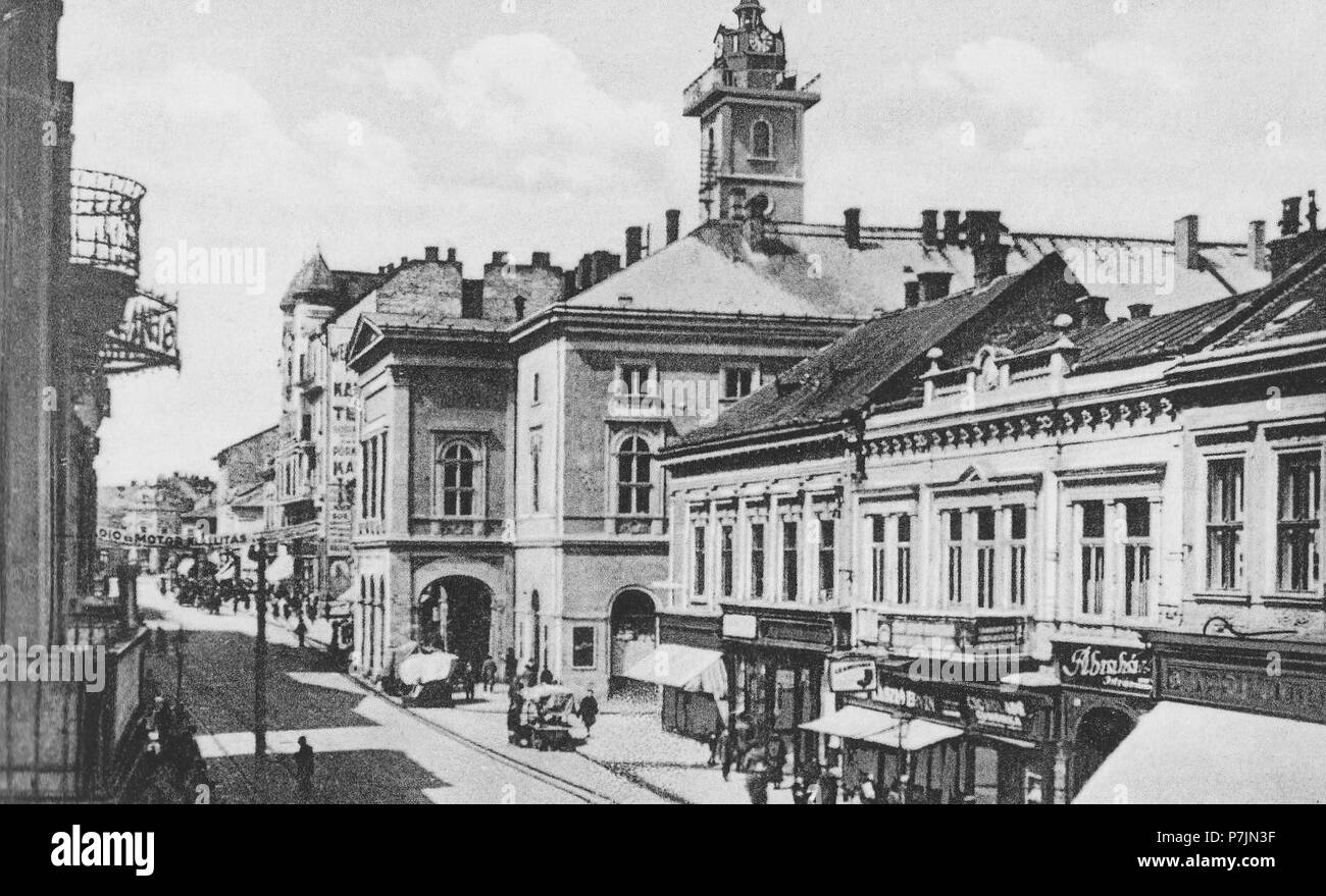 25 rue Szechenyi Miskolc, autour de 1910. Banque D'Images