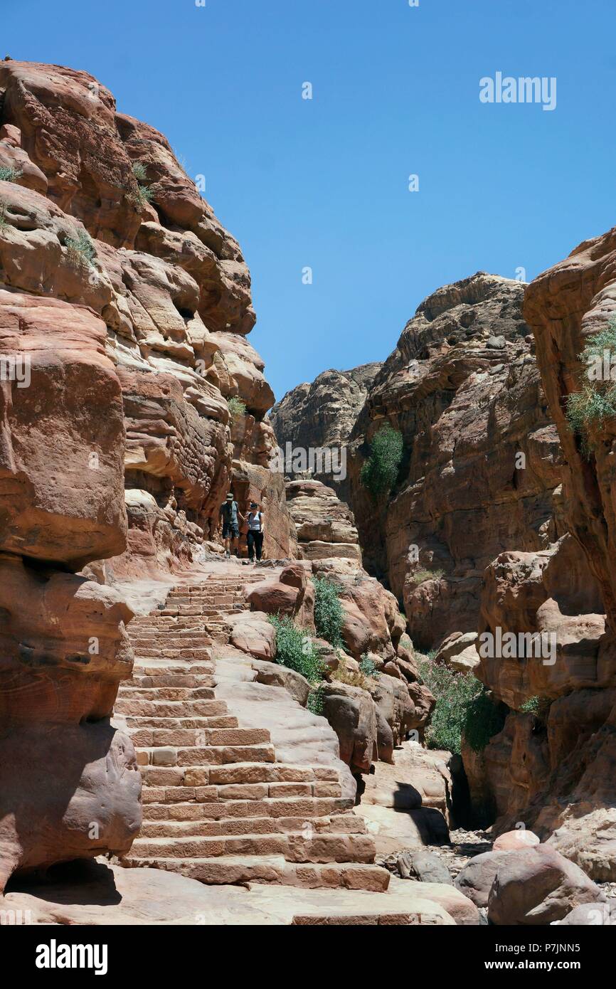 Petra. Enclave archéologique importante en Jordanie. Nabateo Capital del Antiguo reino. Banque D'Images