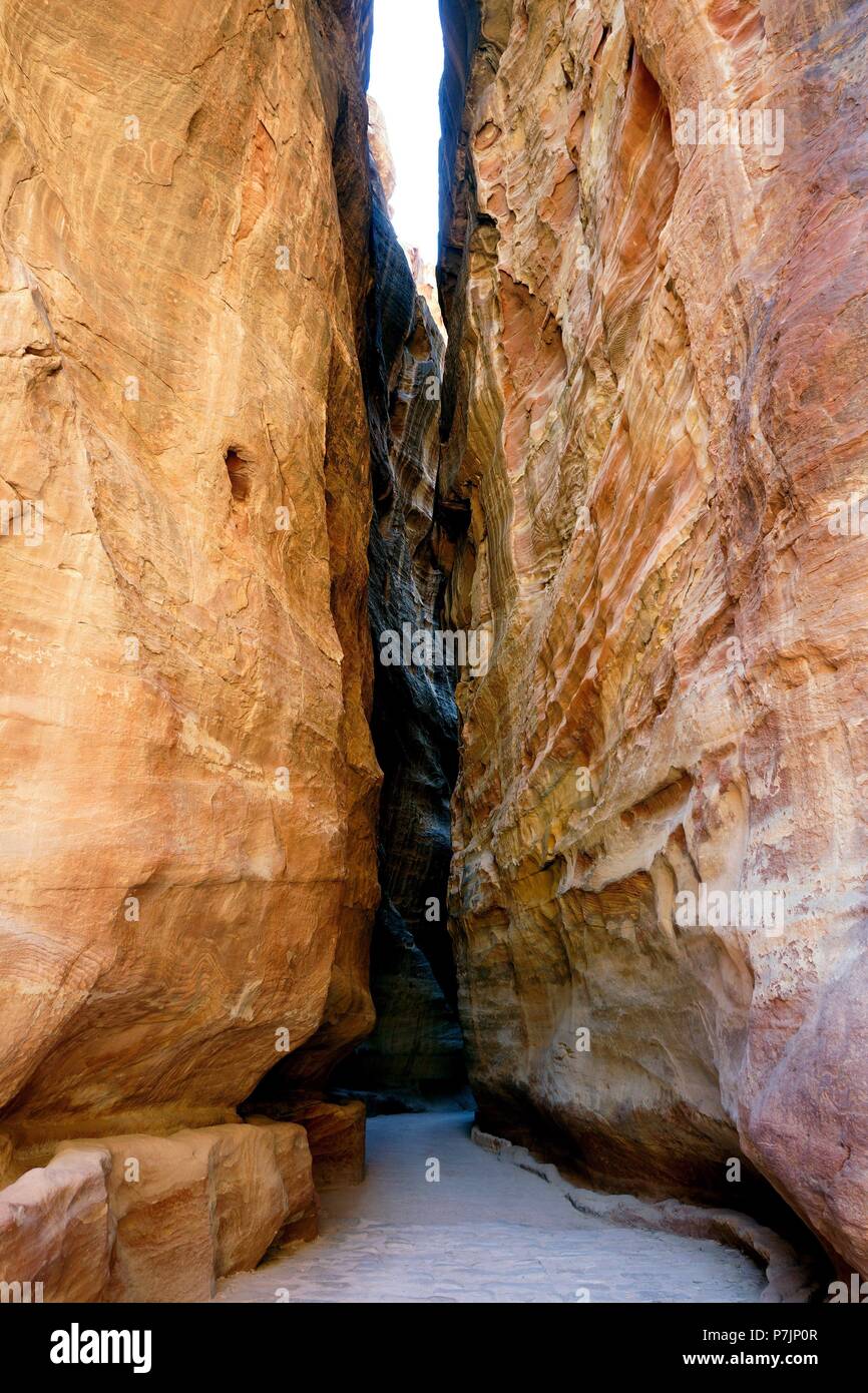 Petra. Enclave archéologique importante en Jordanie. Nabateo Capital del Antiguo reino. Banque D'Images