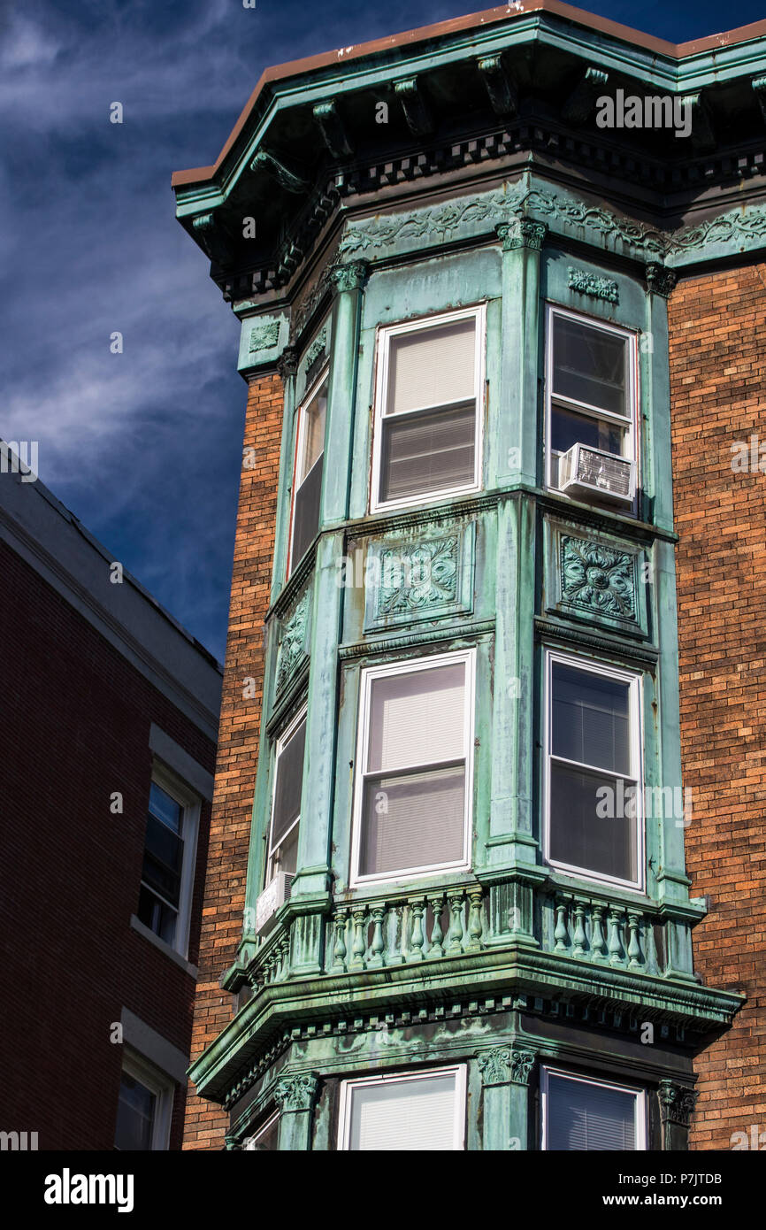 Vieux bâtiments résidentiels, North Square, Boston, États-Unis Banque D'Images