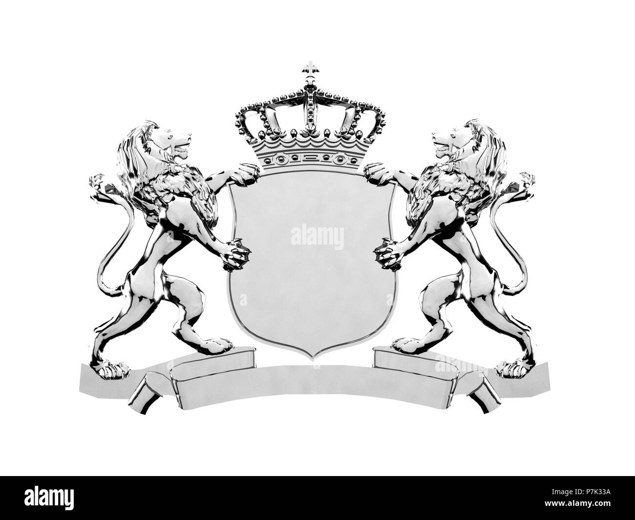 Lion d'argent cimier banner Banque D'Images