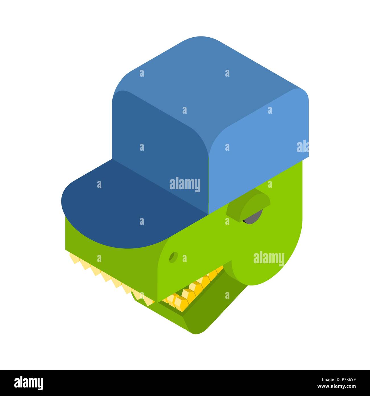 Dinosaure dans la tête. Face à Tyrannosaurus rex in hat. vector illustration Illustration de Vecteur