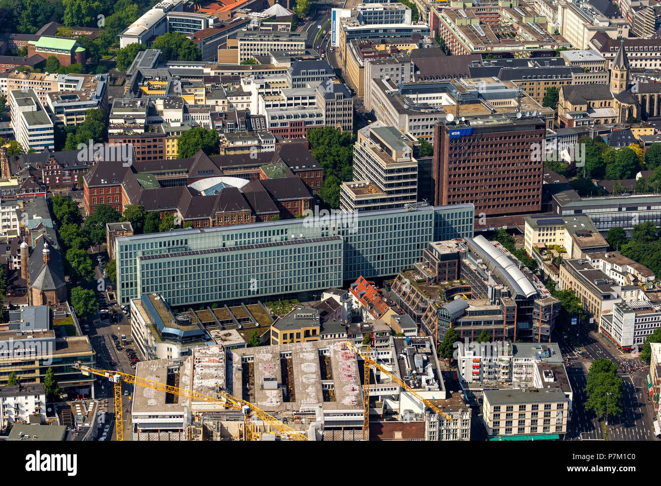 WDR Broadcasting Corporation, Vierscheibenhaus building dans le centre-ville de Cologne, la station de radio, chaîne de télévision, bâtiment administratif à Kupfergasse, Cologne, Rhénanie du Nord-Westphalie,, Banque D'Images