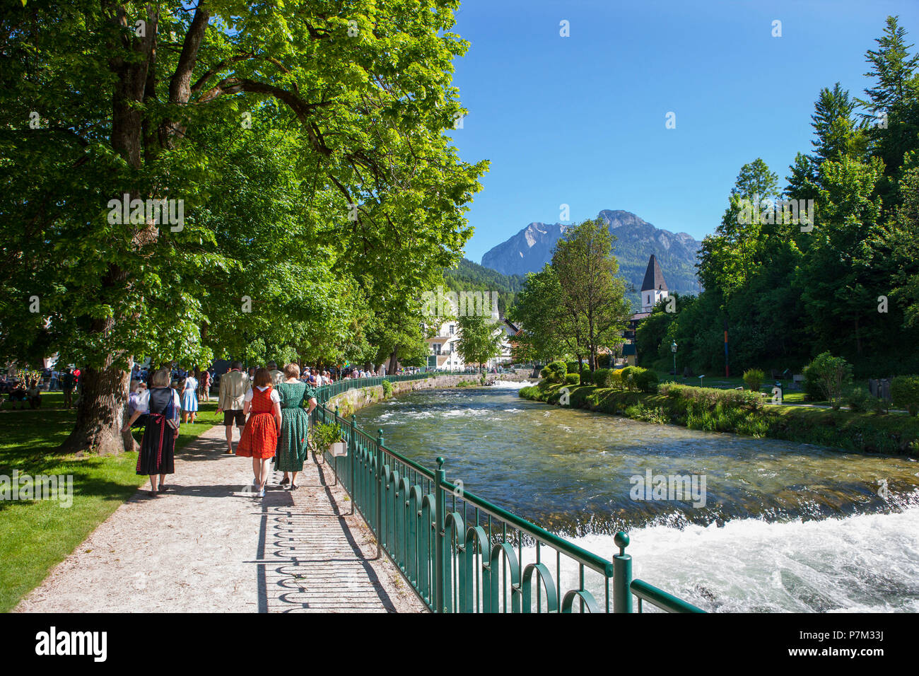 L'Autriche, la Styrie, le Salzkammergut styrien, Salzkammergut, Ausseerland, Bad Aussee, parc thermal, Traun, Trisselwand, Banque D'Images