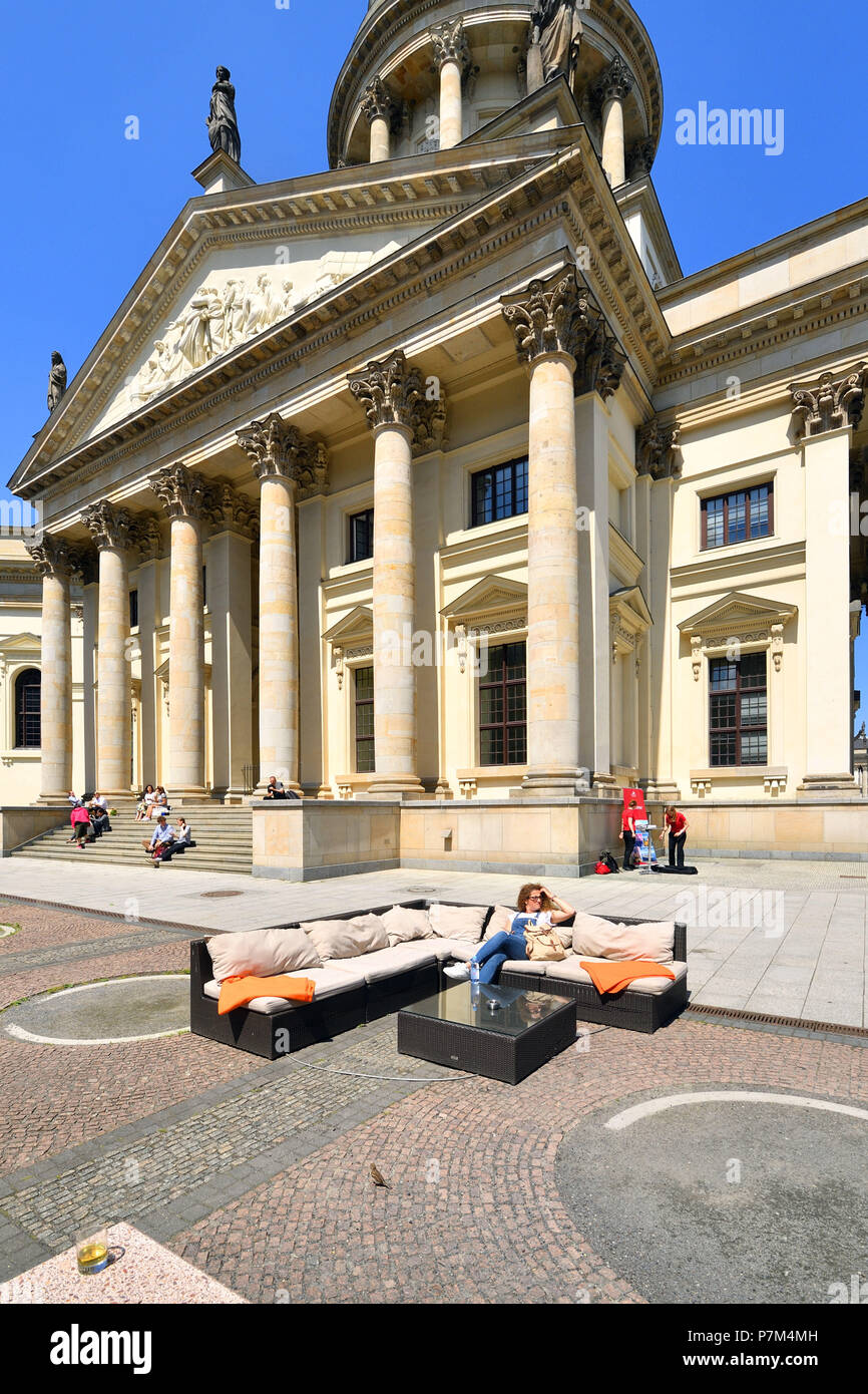 Allemagne, Berlin, Mitte, à la place Gendarmenmarkt, le Deutscher Dom (cathédrale allemande) Banque D'Images