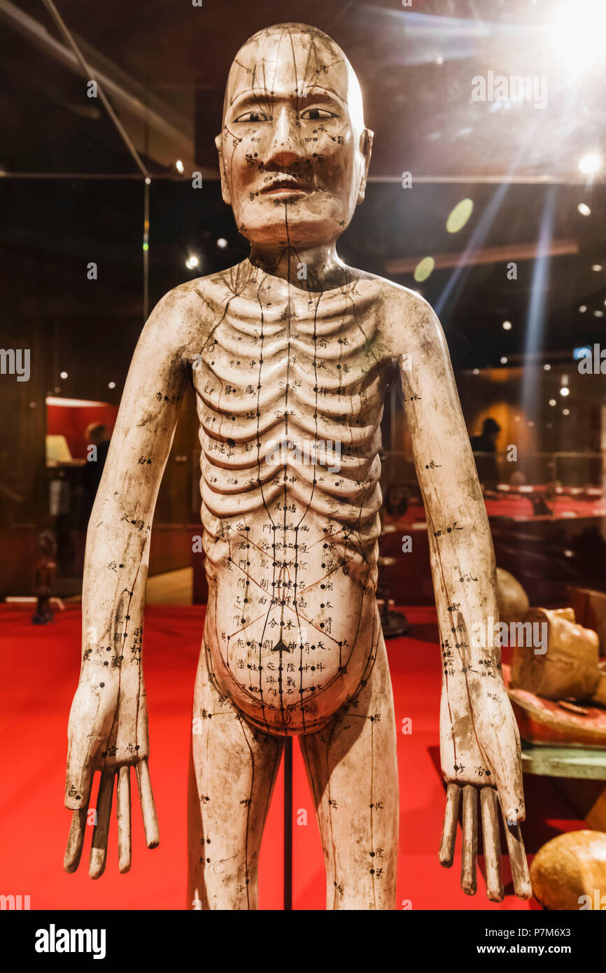 L'Angleterre, Londres, The Wellcome Collection, pièce de papier mâché Historique Figure Acupuncture Japonaise Banque D'Images