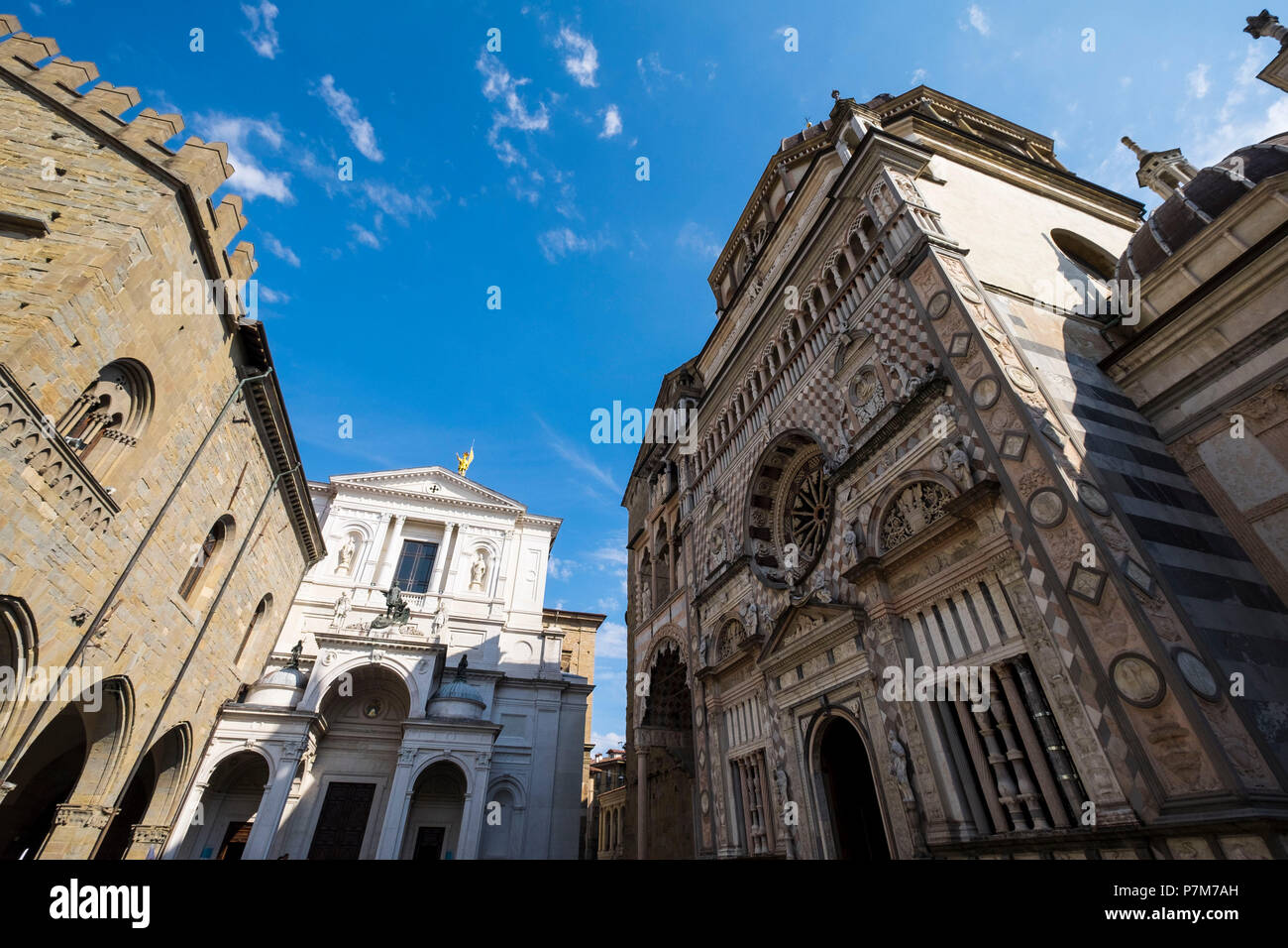 L'église Santa Maria Maggiore et la chapelle Colleoni Citta Vecchia Bergamo Italie Banque D'Images