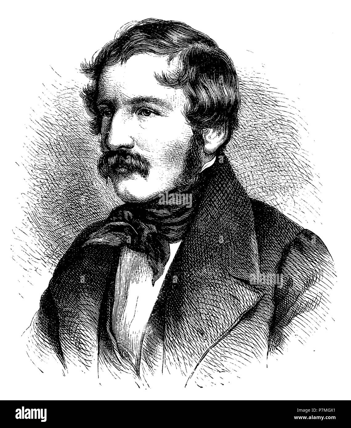 Nicolaus Lenau en 1841. Après le portrait de Kriehuber, 1881 Banque D'Images
