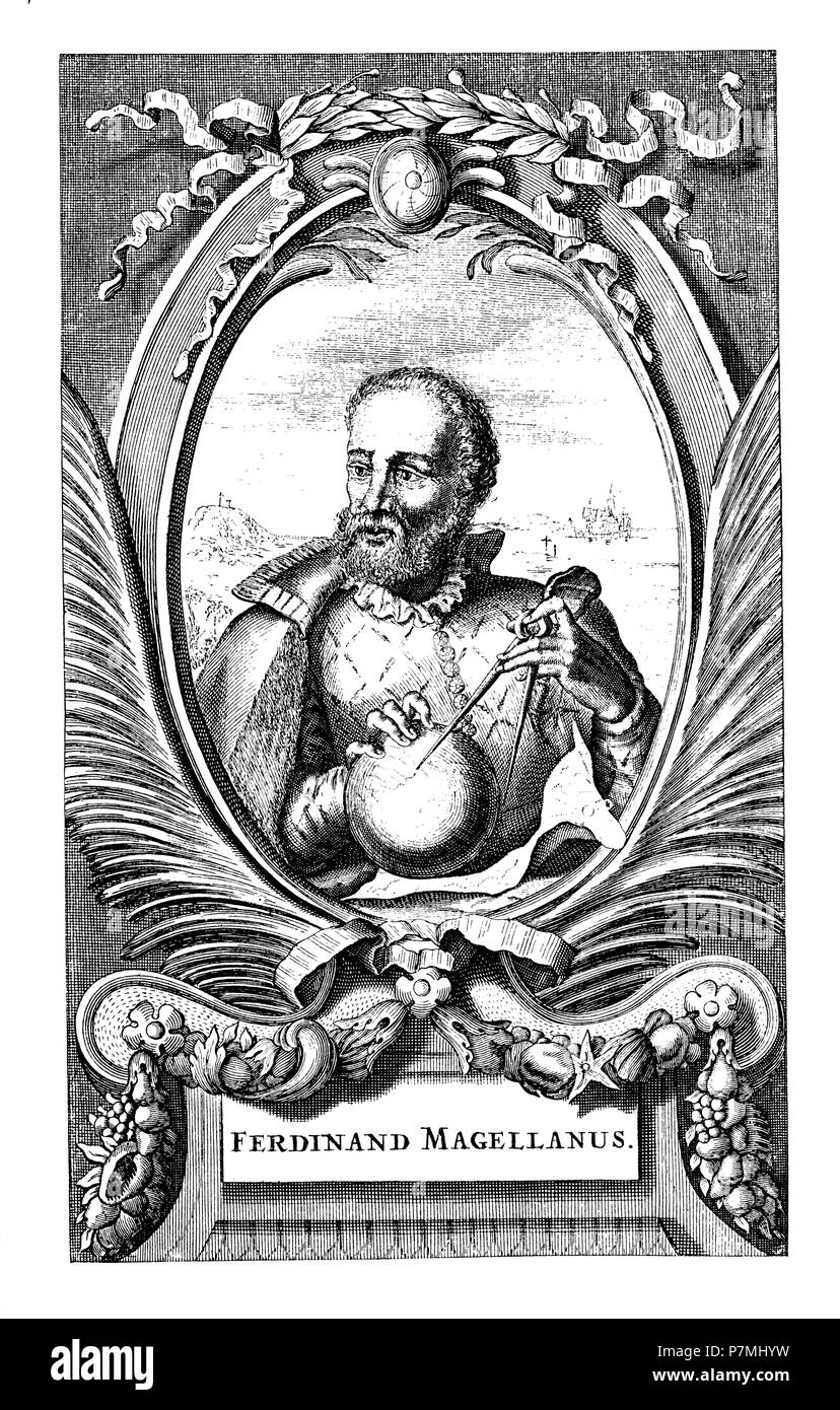 Ferdinand Magellan : Portrait. D. Après l'inconnu Dapper 'nouveau monde', Amsterdam 1673, 1902 Banque D'Images