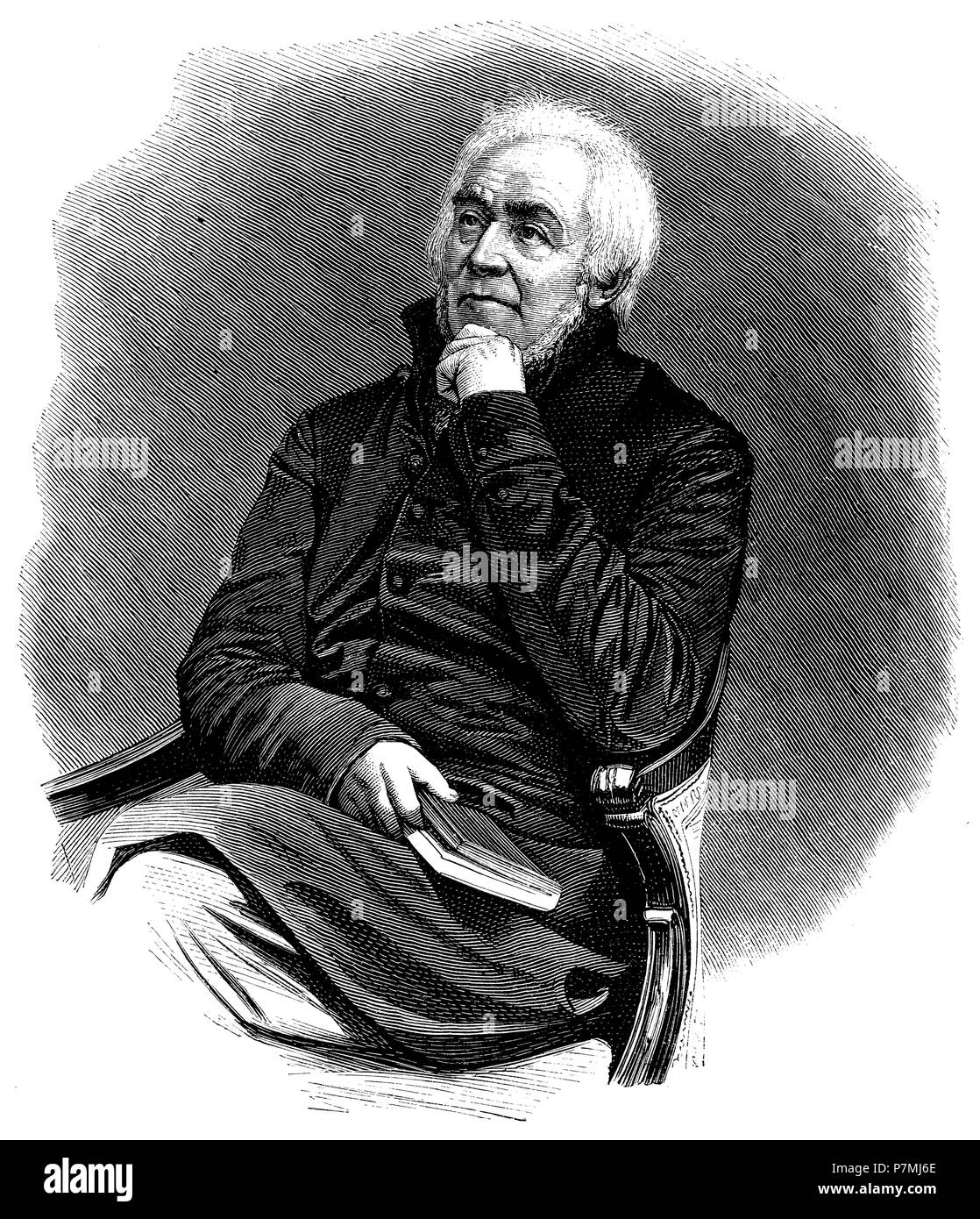 En 1818, Ernst Moritz Arndt. Présenté comme "membre du Parlement pour la 15ème circonscription Rhine-Prussian'' dans la Paulskirche de Francfort. À partir de la portraits des députés publié à ce moment à Jügel à Francfort", 1881 Banque D'Images