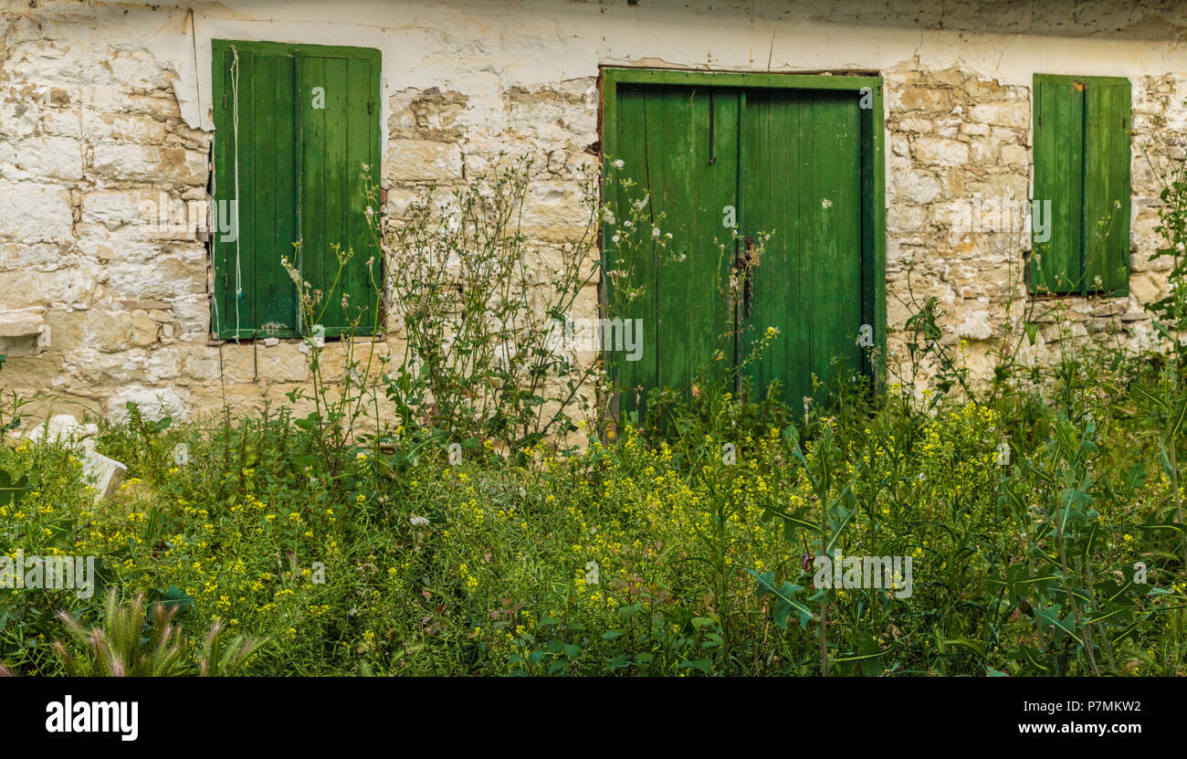 Une vue typique dans le village traditionnel d'Omodos à Chypre Banque D'Images