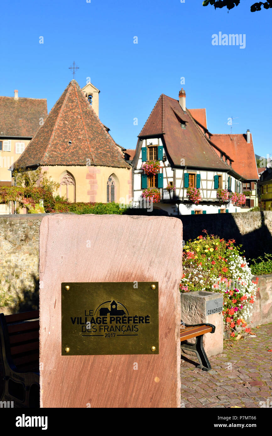 La France, Haut Rhin, Alsace Route des Vins, Kaysersberg, village français préférés 2017 Banque D'Images