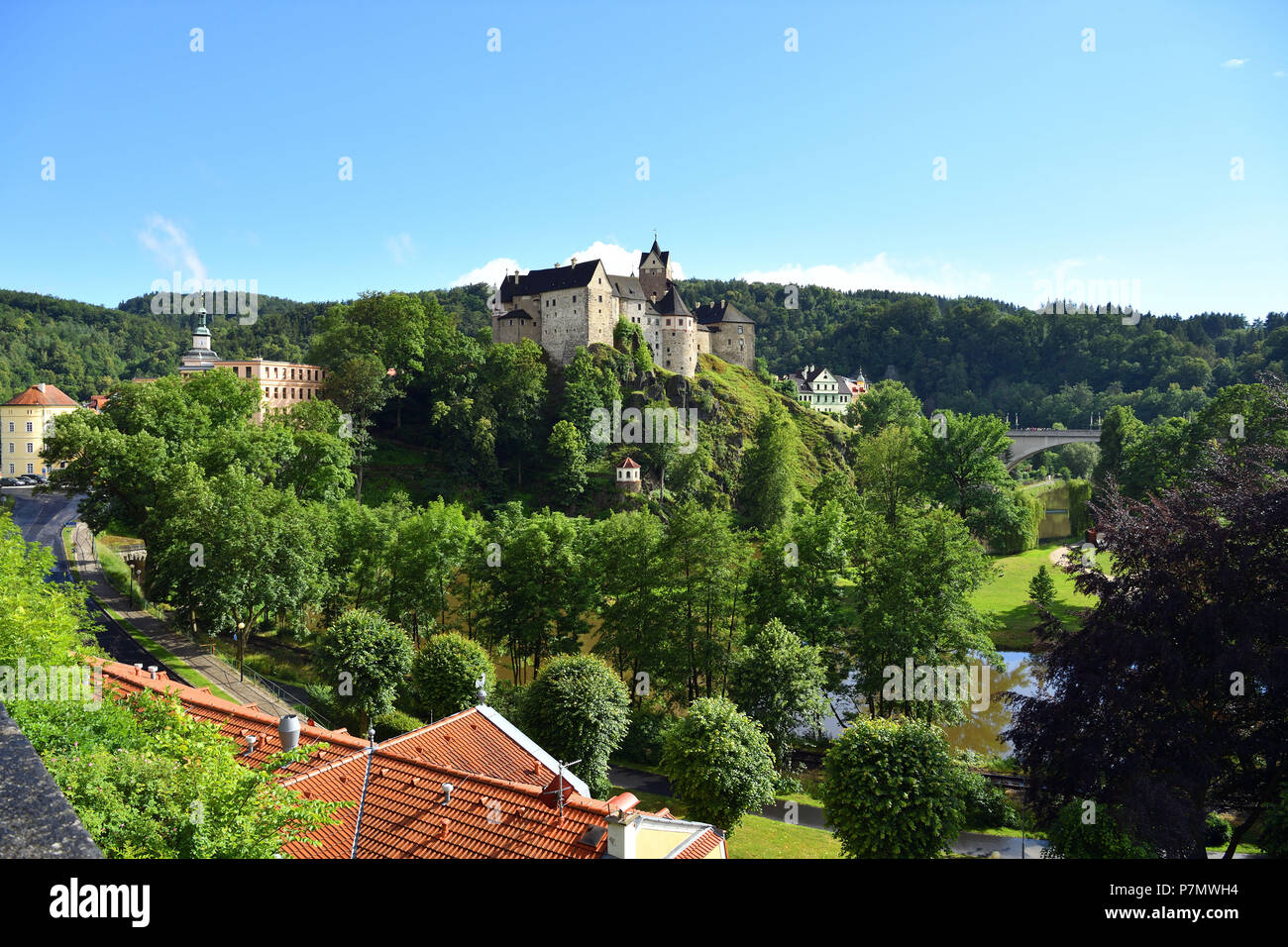 République tchèque, Bohême de l'Ouest, Loket, Château Banque D'Images