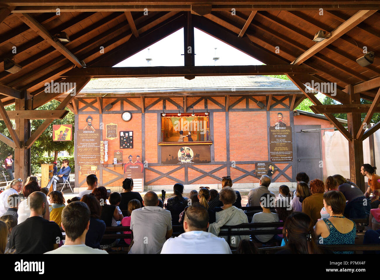 France, Rhône, Lyon, site historique classé au Patrimoine Mondial par l'UNESCO, le Parc de la tête d'Or (parc de la tête d'Or), Guignol Theatre Banque D'Images