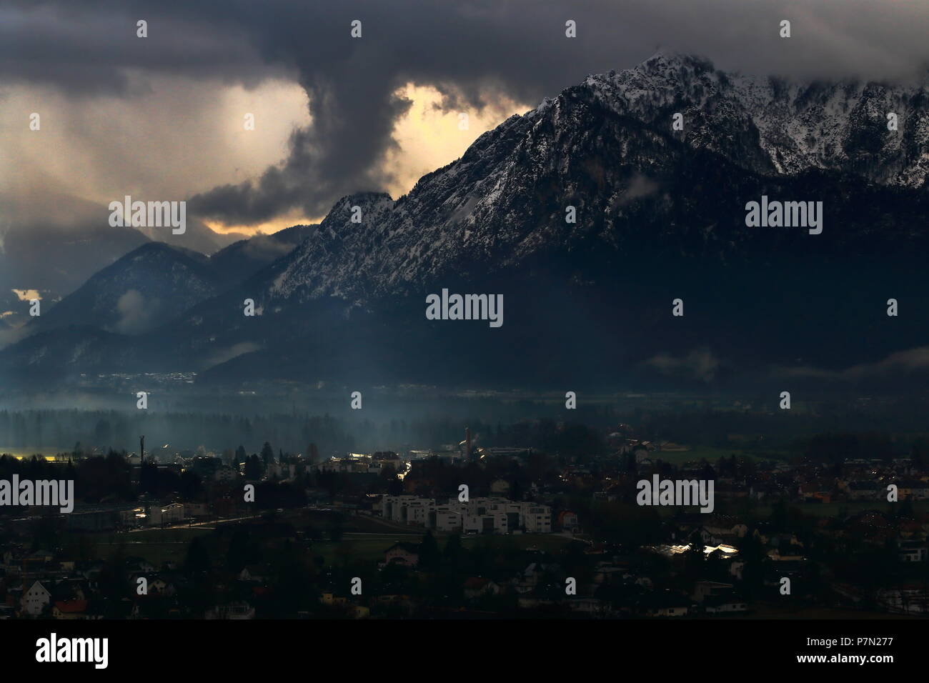 Voir à partir de la Forteresse Hohensalzburg, Salzbourg, Autriche Banque D'Images