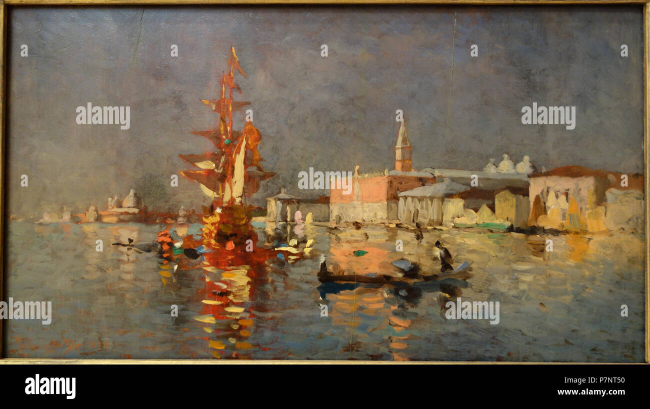 N/A. N/A 386 Venise, Grand Canal, par Charles Gifford Dyer, 1888, huile sur panneau - Chazen Museum of Art - DSC02248 Banque D'Images