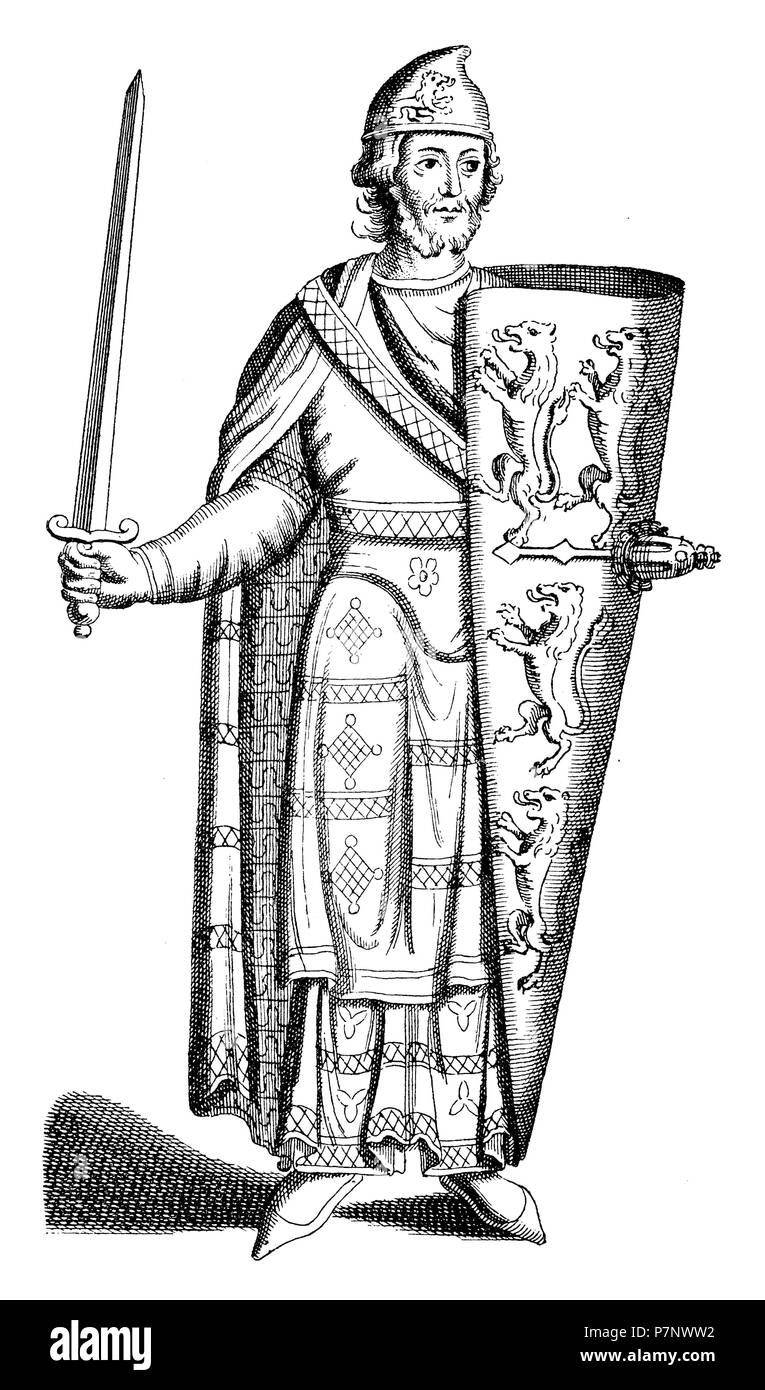 Gottfried Plantagenet, comte d'Anjou, du Maine et de Touraine (mort en 1150). Après la tombe de la plaque de cuivre émaillé dans la Cathédrale du Mans, Banque D'Images