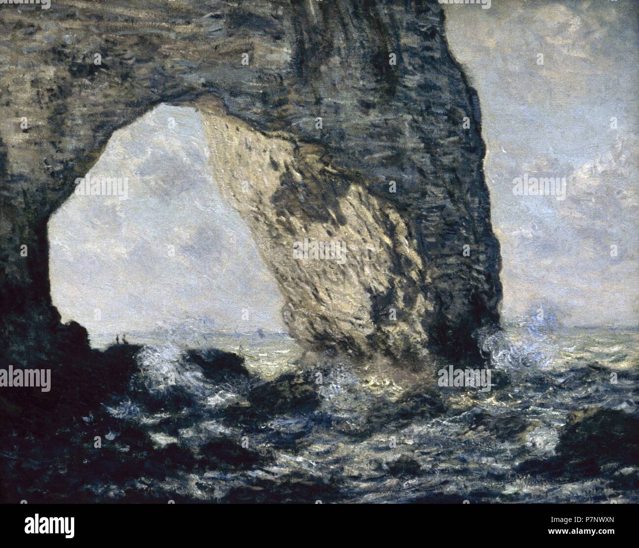 Claude Monet (1906-1957). Le peintre français. L'impressionnisme. La Manneporte Etretat (1883). Huile sur toile. Côte normande. Metropolitan Museum of Art de New York. United States. Banque D'Images