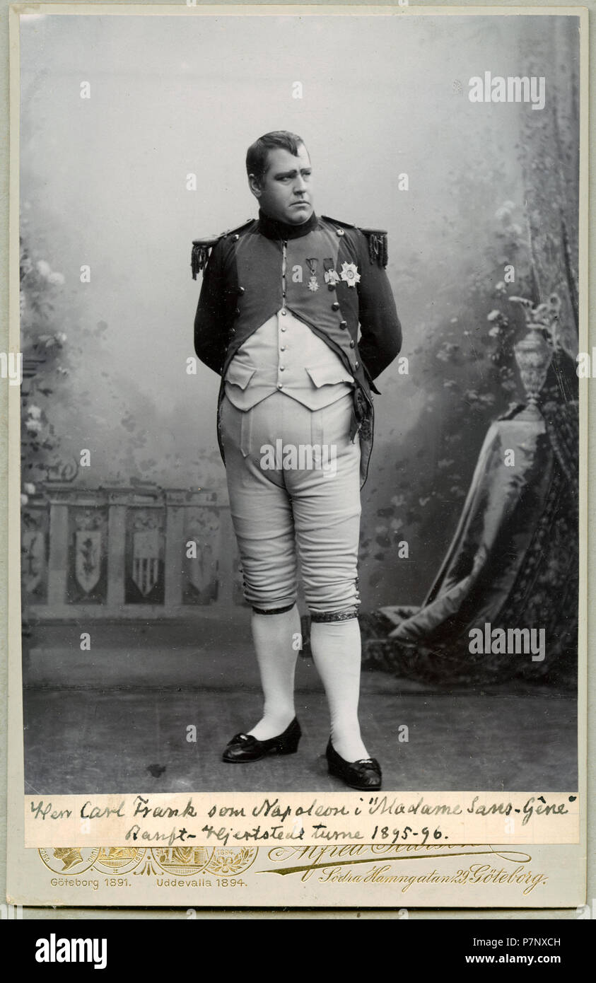 Carl Frank som Napoleon i Madame Sans-gêne, Ranft-Hjertstedt-turnén 189560 Carl Frank, rollporträtt - SMV - H3 068 Banque D'Images