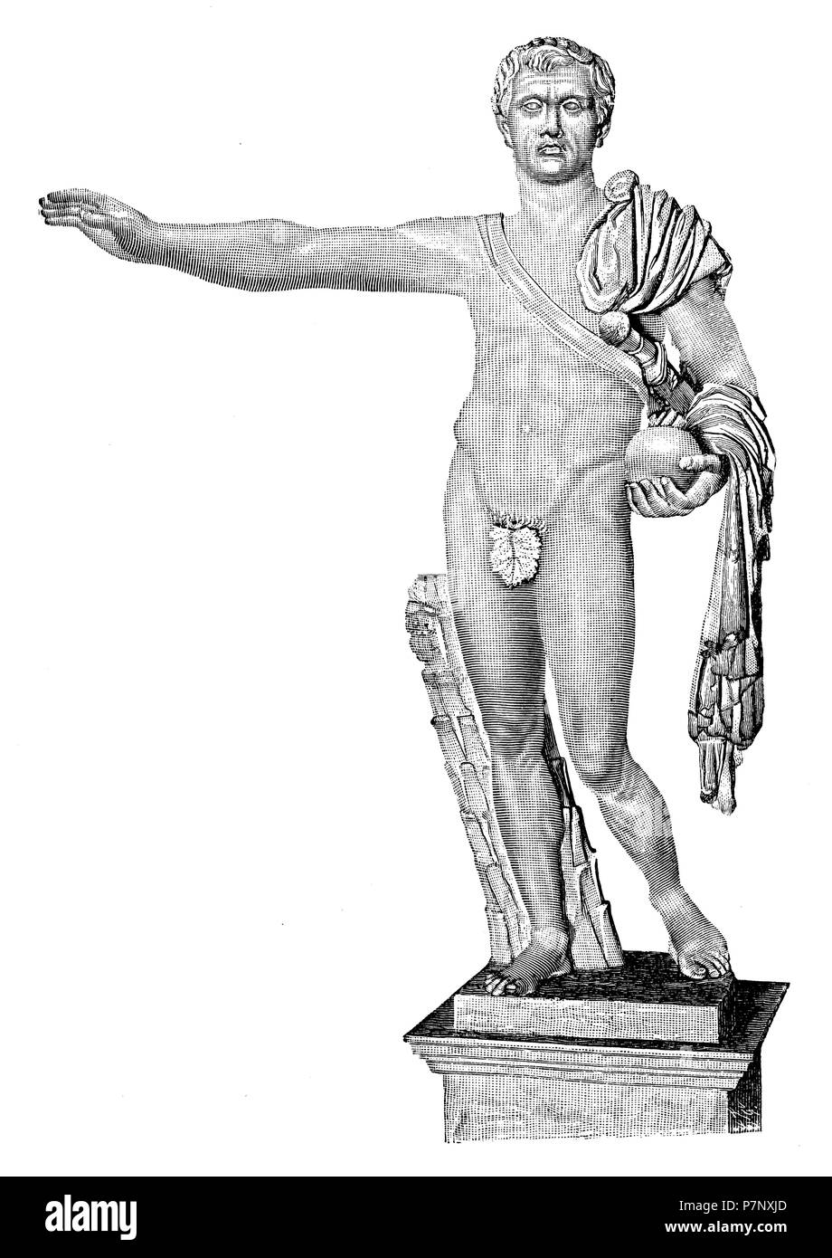 Statue de Pompée à César, dont les pieds ont été assassinés, Rome. Palazzo Spada, 1899 Banque D'Images