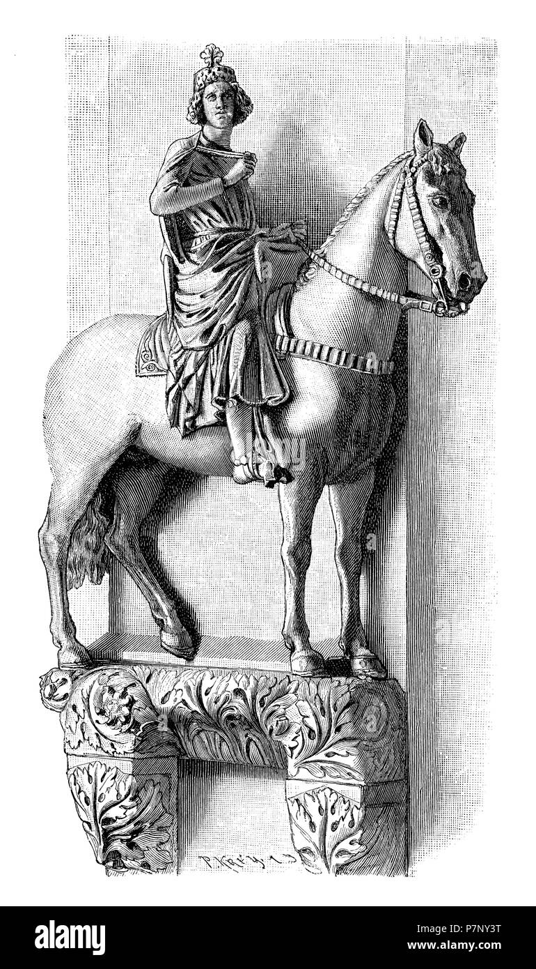 Statue de Conrad III. à la Cathédrale de Bamberg, 1899 Banque D'Images