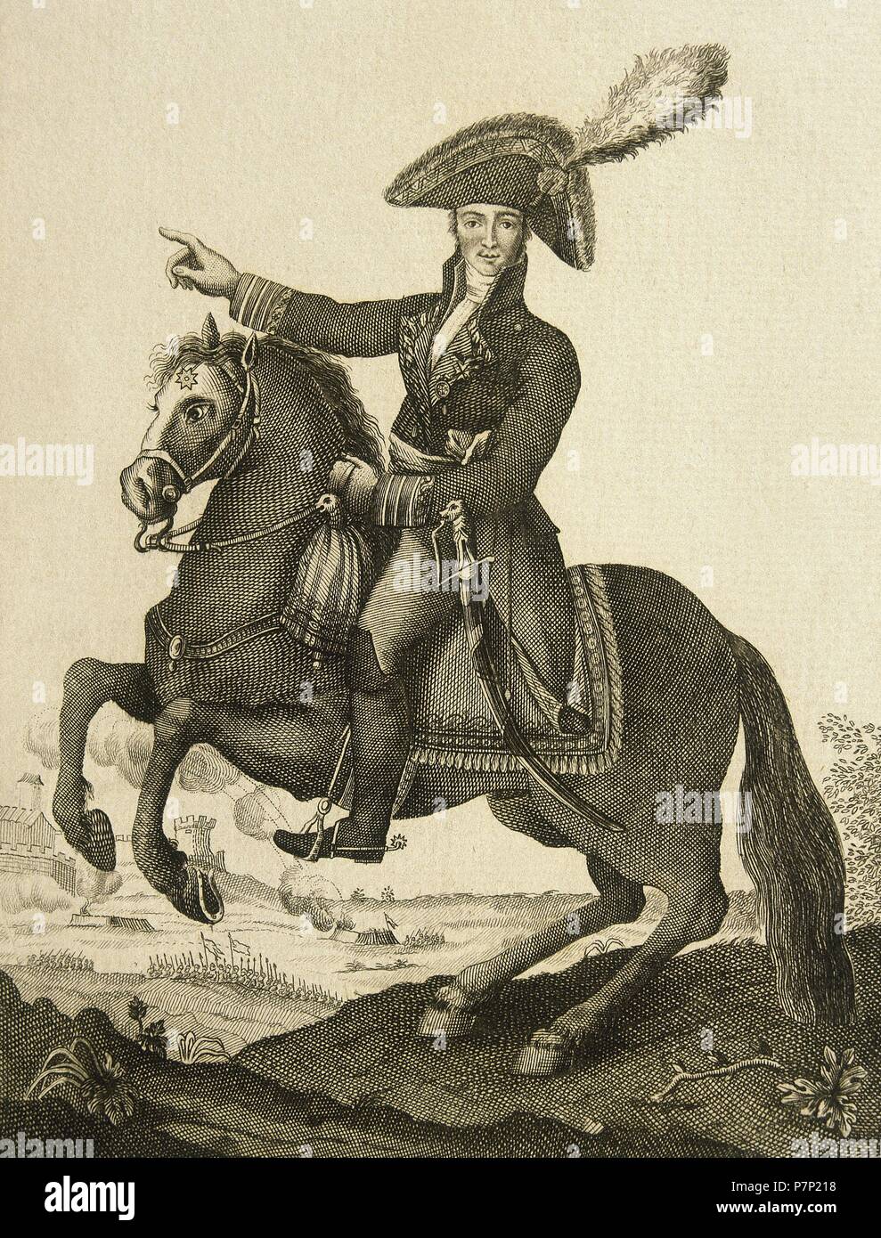 Jose Rebolledo de Palafox y Melci, duc de Saragosse (1780-1847). L'Espagnol général. Portrait. La gravure. Banque D'Images